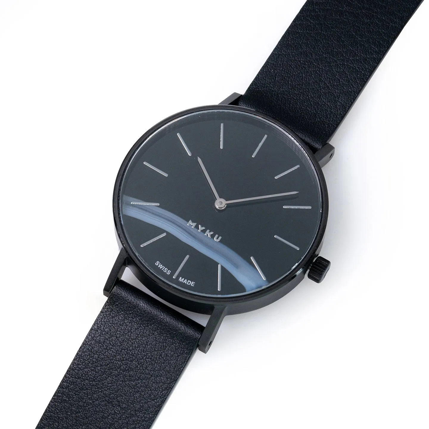 MYKU Black Onyx Space Black 38mm Watch