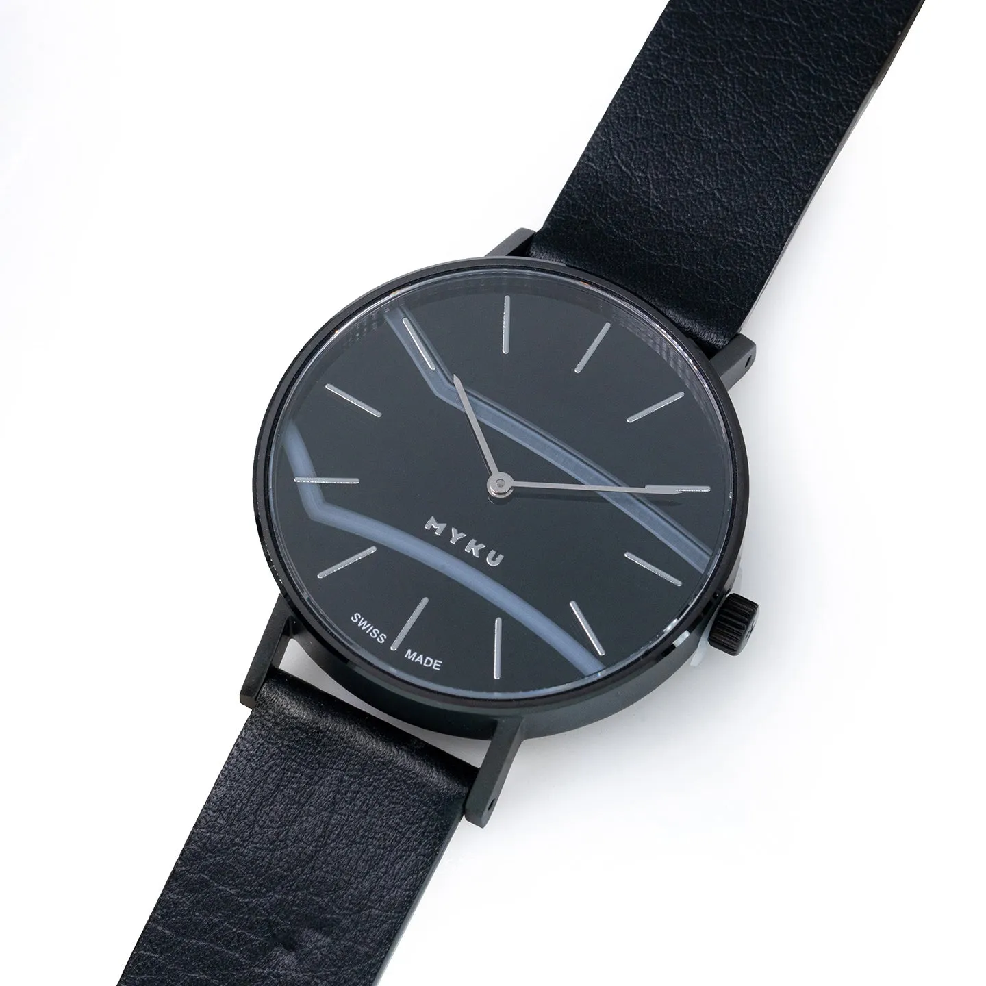 MYKU Black Onyx Space Black 38mm Watch