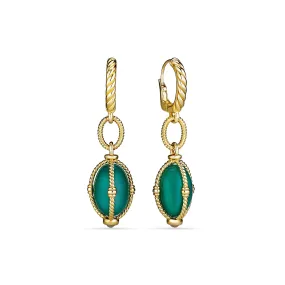 Ocean Reef Drop Earrings with Green Chalcedony in 18K Gold Vermeil