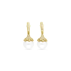 Paloma Small Earrings with Freshwater Pearls and Diamonds in 18K