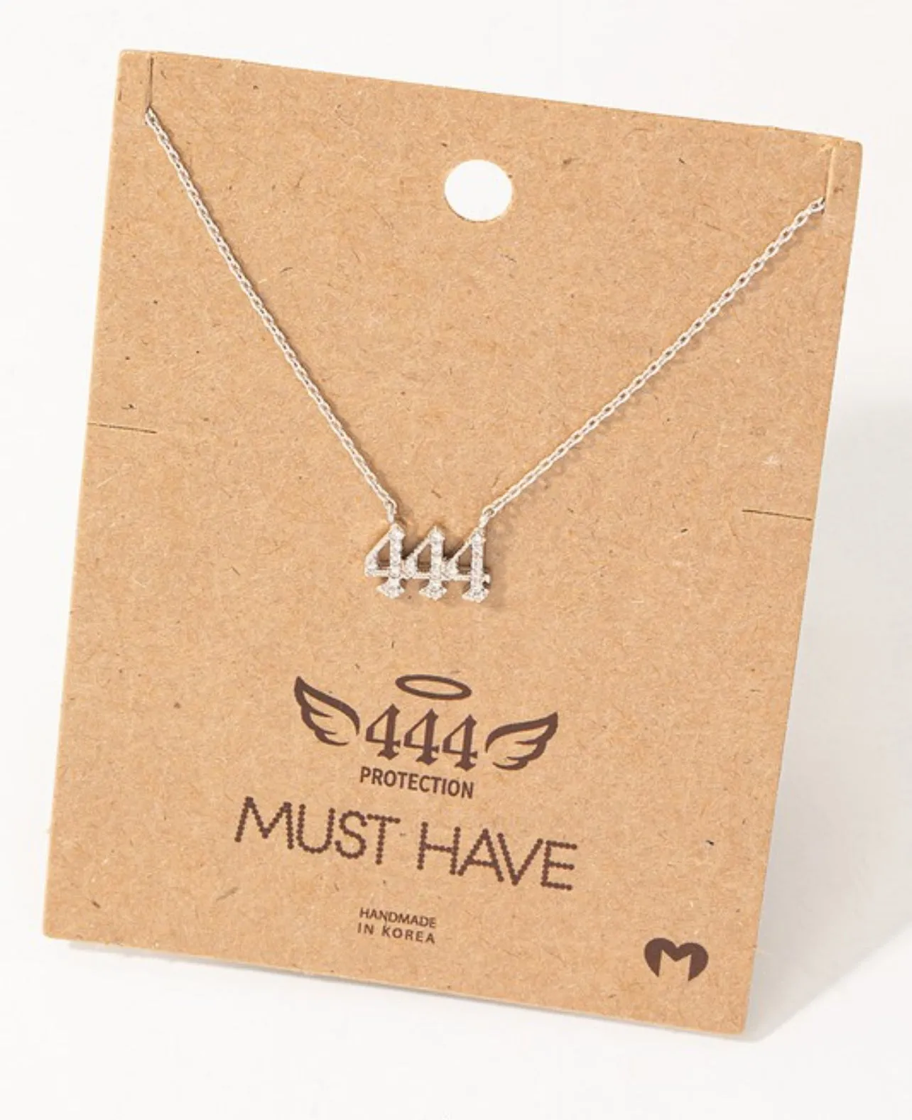 Pave 444 Angel Number Pendant Necklace