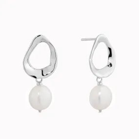 Pearl Drop Earrings Silver - Mathilde