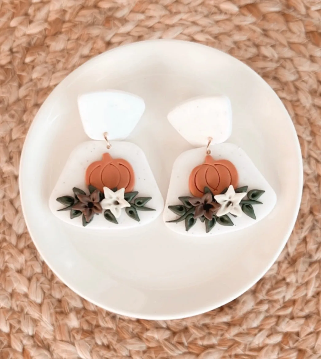 Polymer Clay Pumpkin Earrings