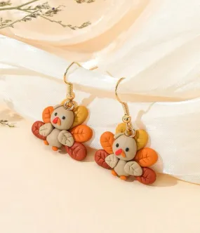 Polymer Clay Turkey Dangle Earrings