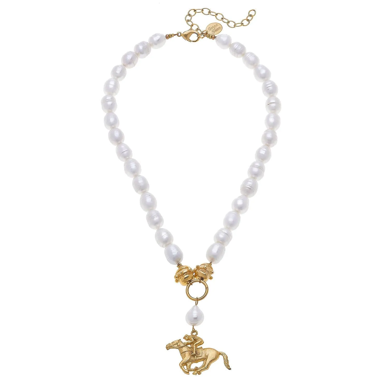 Racehorse Pendant Pearl Necklace