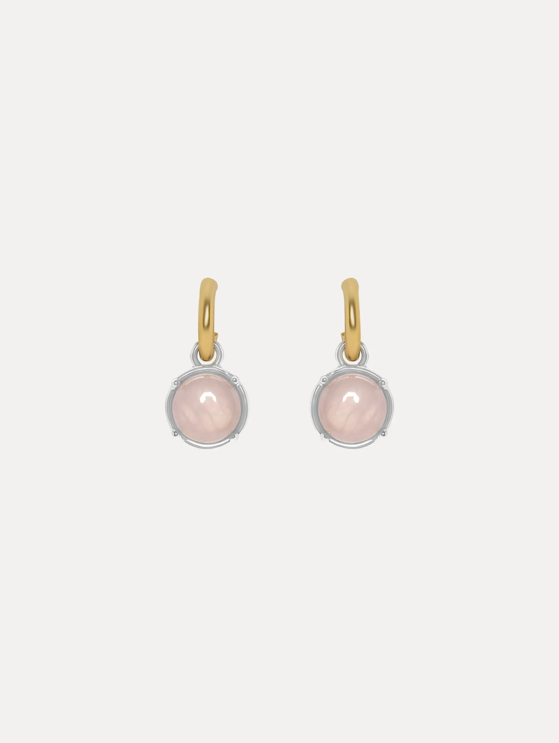 Rose Quartz Cabochon Earrings