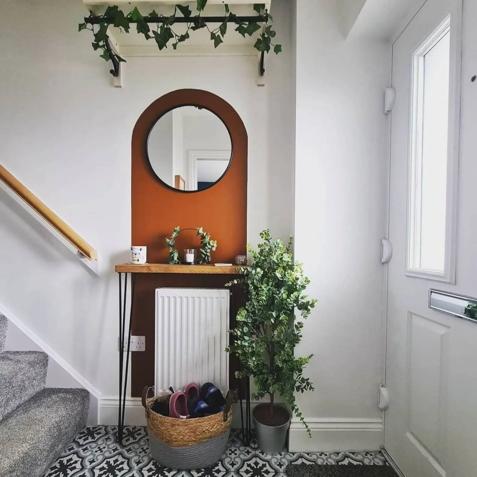 Rustic Wooden Radiator Shelf & Console Table handcrafted in the UK