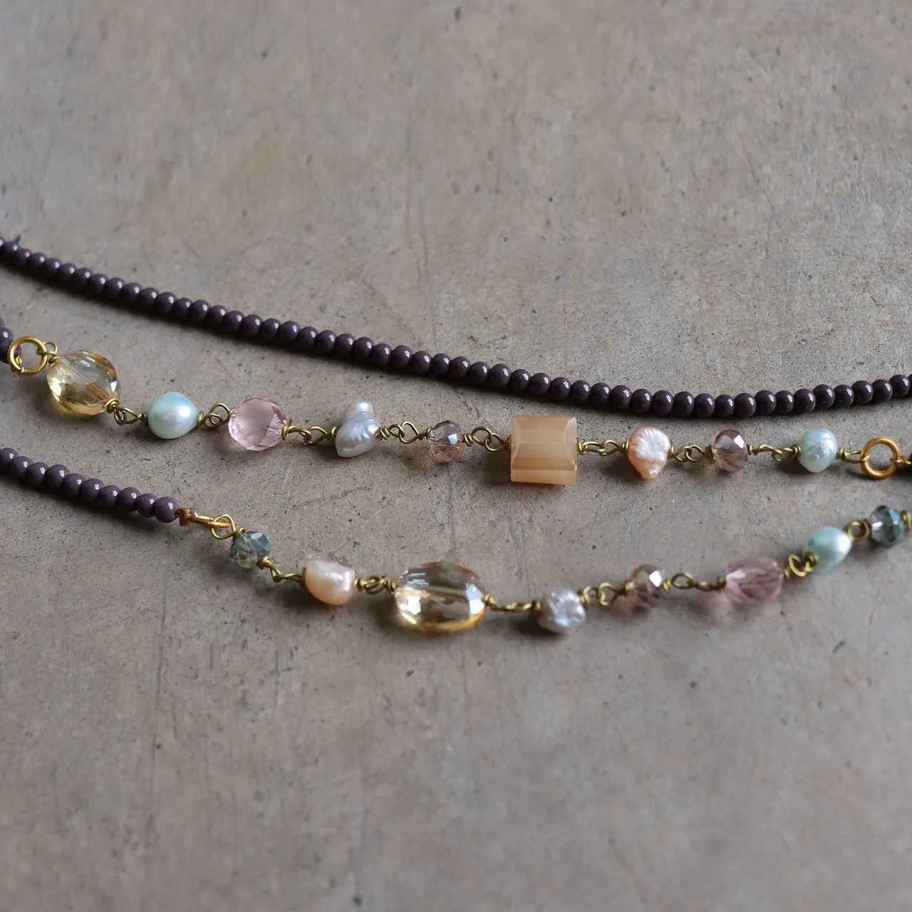 Siren Glass and Pearl Layering Necklace