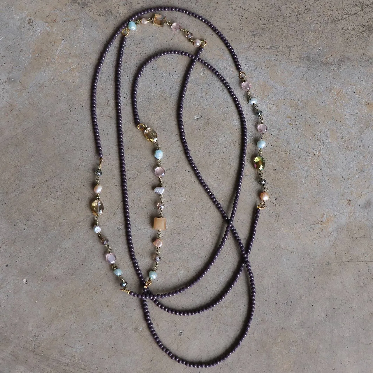 Siren Glass and Pearl Layering Necklace