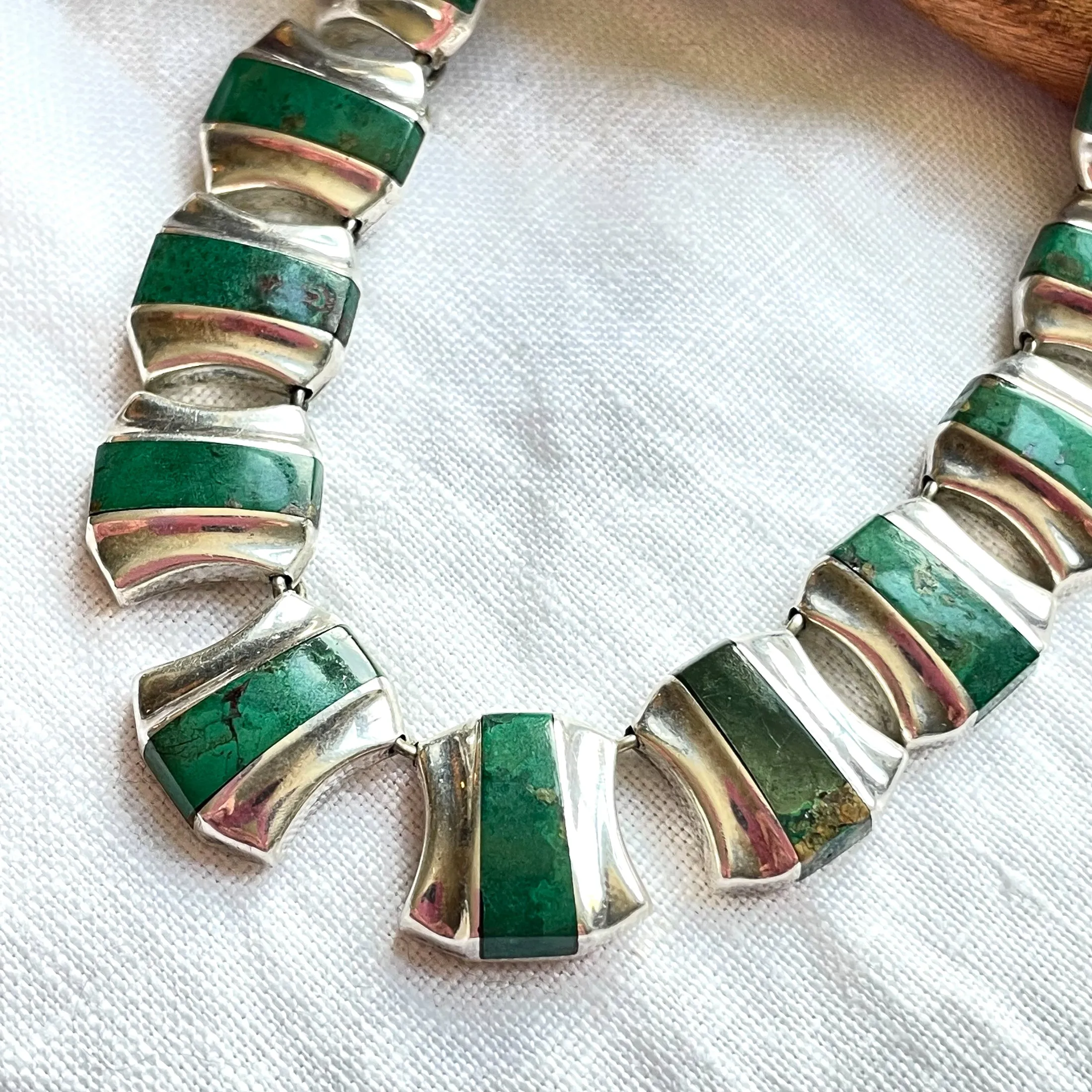 SOLD Vintage Enrique Ledesma Necklace Bracelet Set,1950s Taxco Sterling