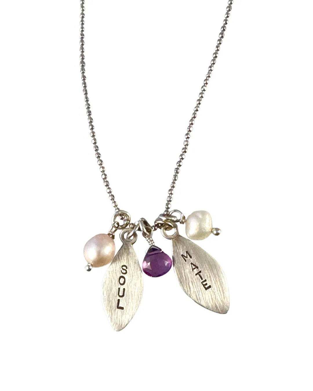 Soul Mate Amethyst & Pearl Charm Necklace