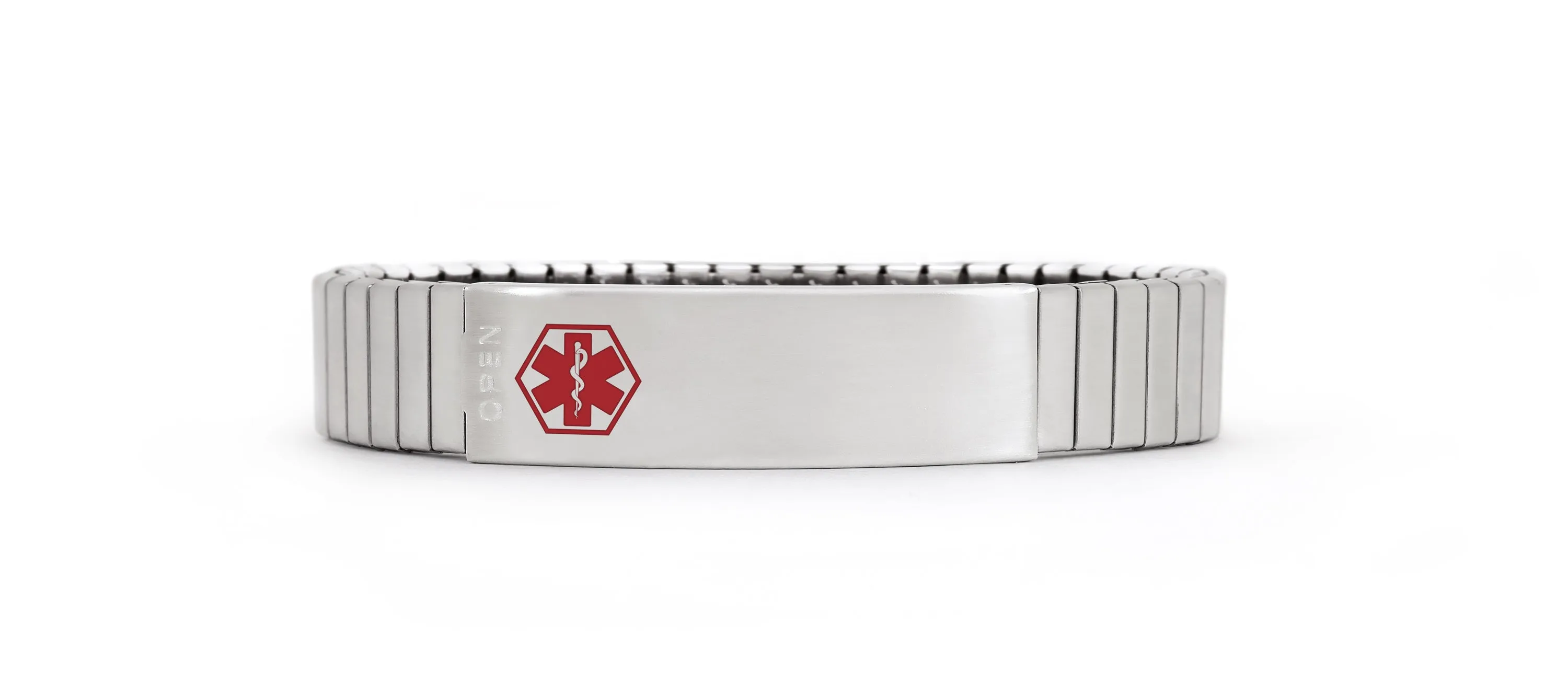 Stainless Steel Medilog™ ID Bracelet with Compartment Plaque & Expansion Band