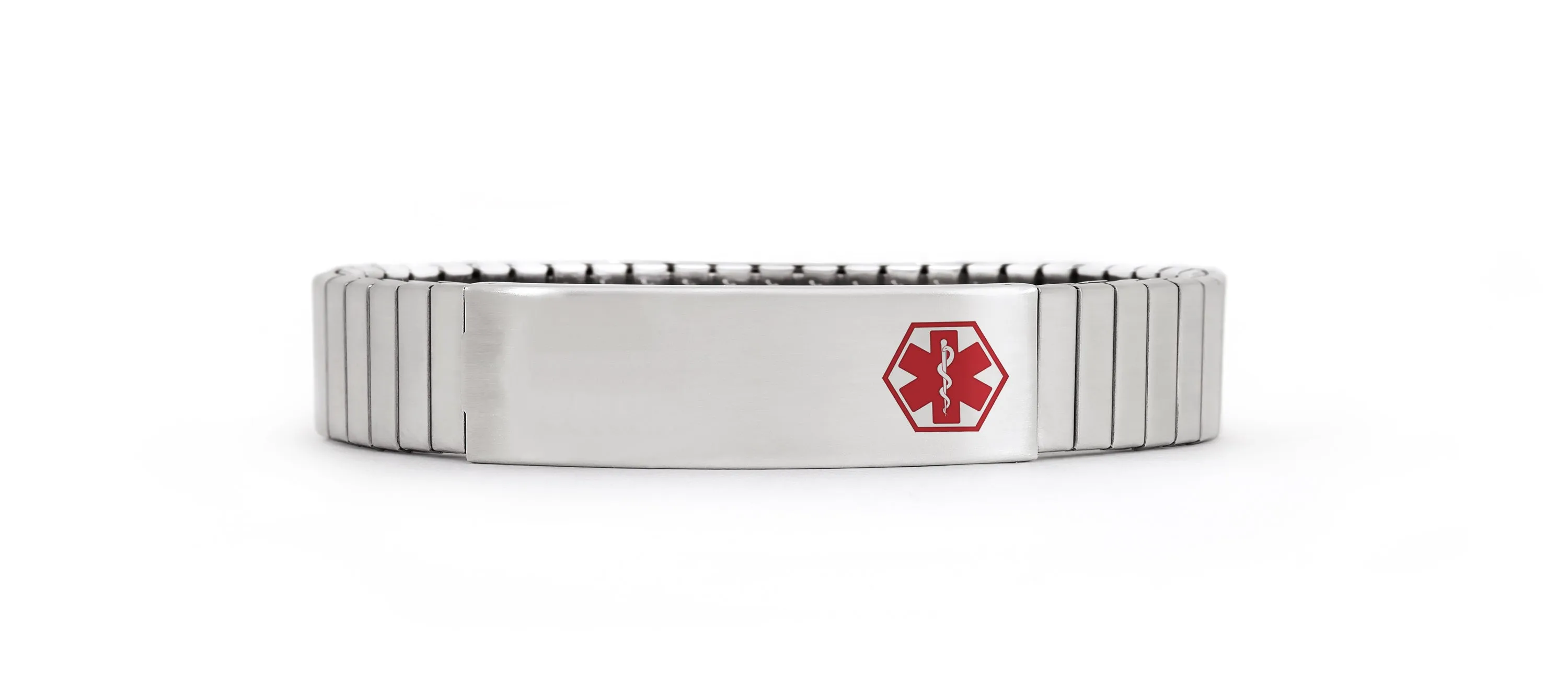 Stainless Steel Medilog™ ID Bracelet with Compartment Plaque & Expansion Band