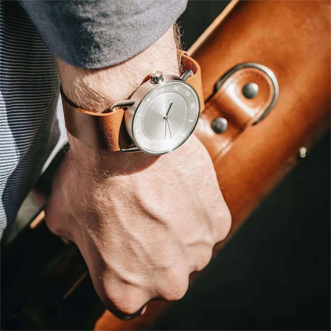 TID No.1 Steel Dial / Tan Leather Strap / Steel Buckle