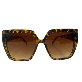 TORTOISE SHELL STYLE OVERSIZED SQUARE VINTAGE STYLE 70s SUNGLASSES