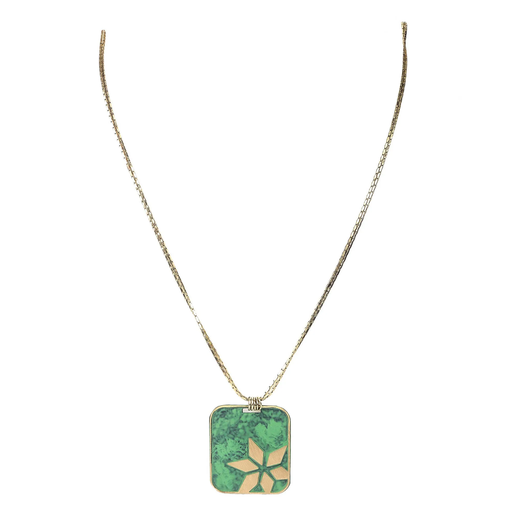 Vaatika dog tag necklace, green