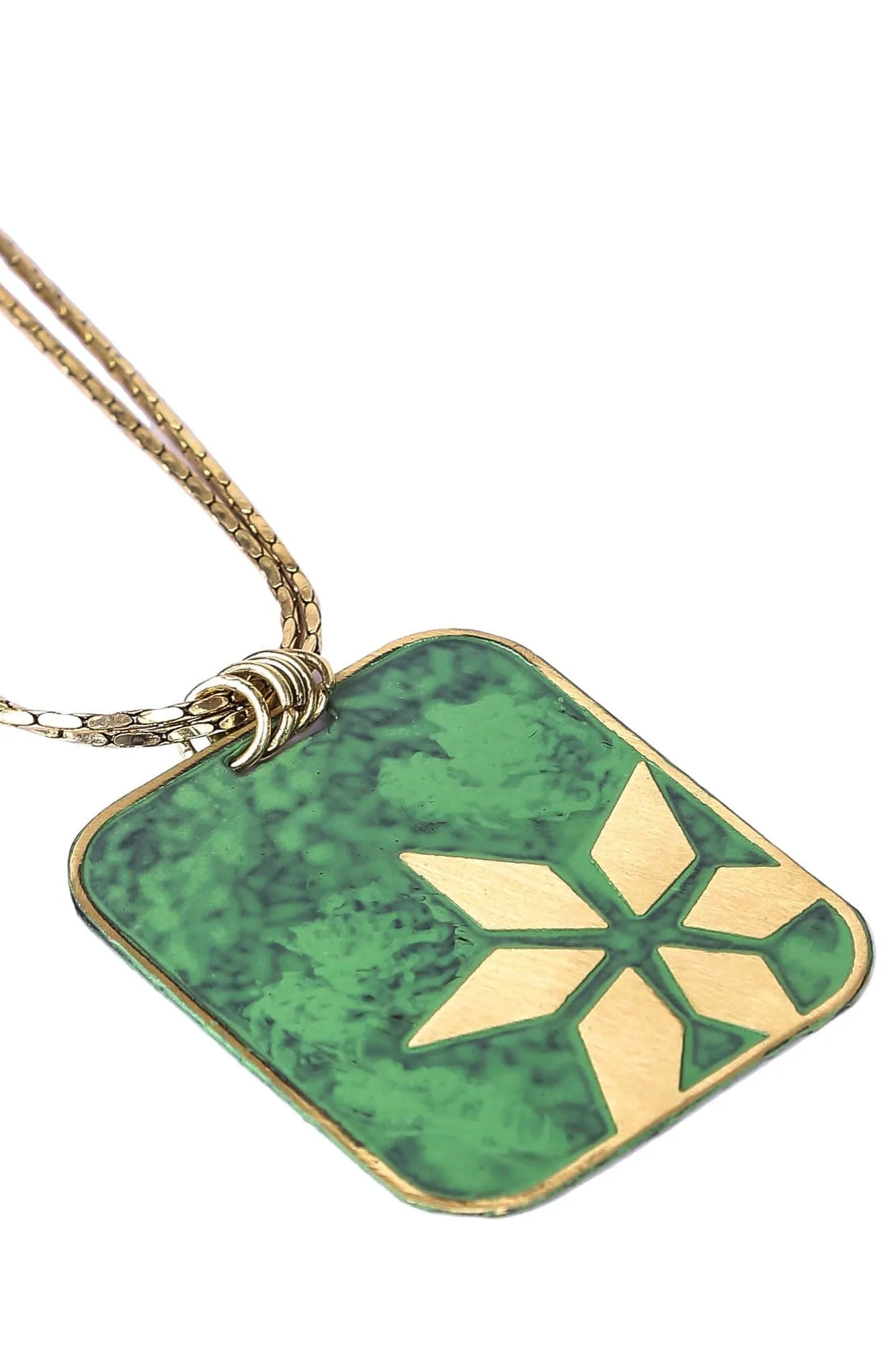 Vaatika dog tag necklace, green