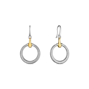 Vienna Drop Hoop Earrings with 18K Gold