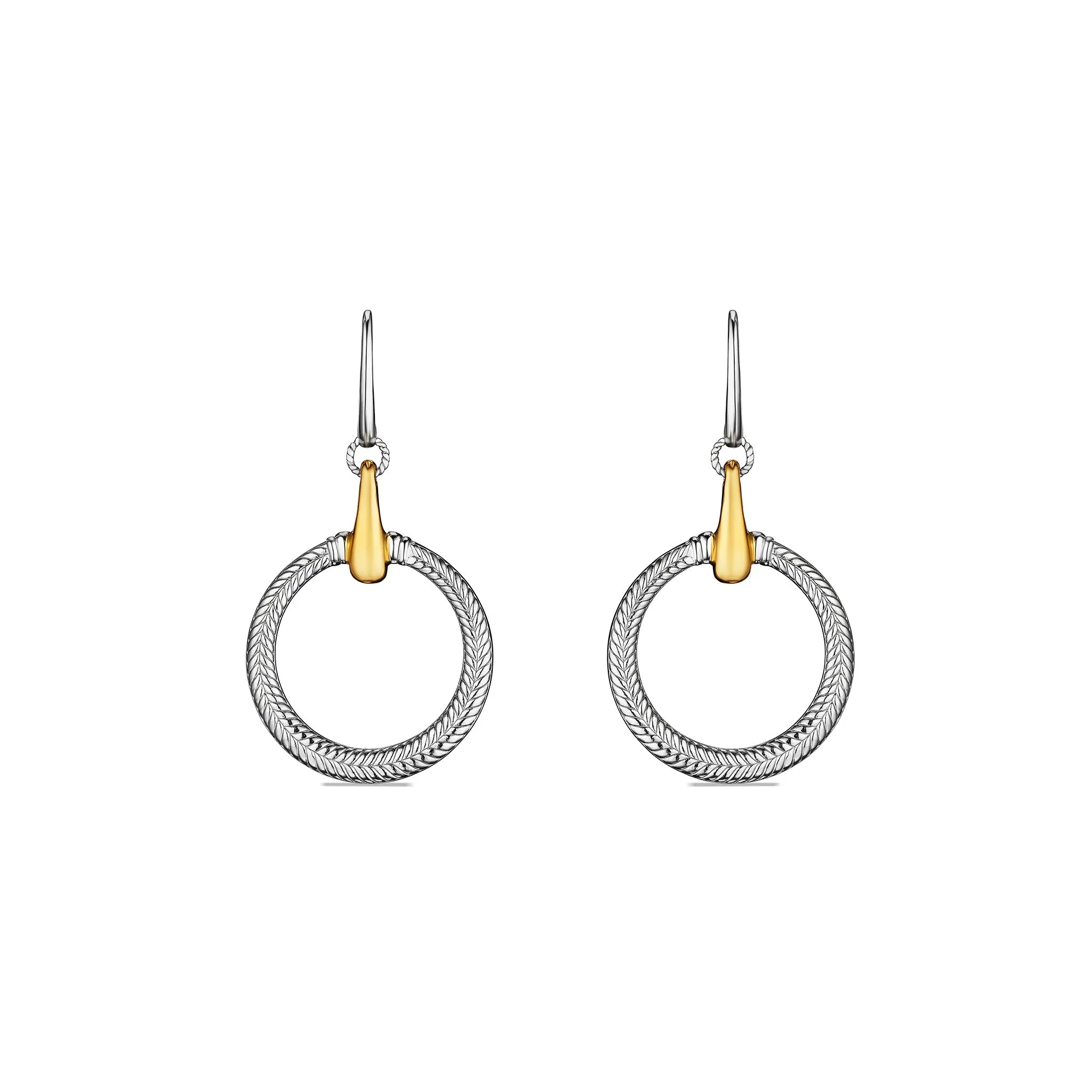 Vienna Drop Hoop Earrings with 18K Gold