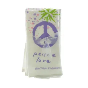 Walter Knabe Hand Printed Napkin  Peace Love