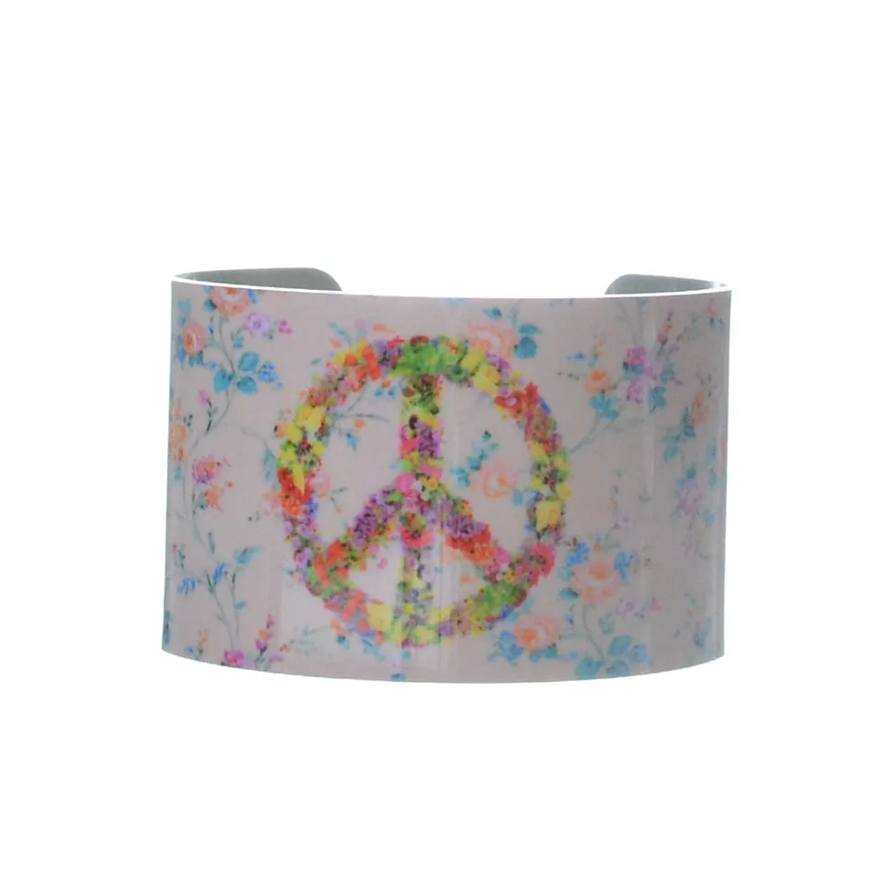 Walter Knabe Wide  Cuff Bracelet Floral Peace