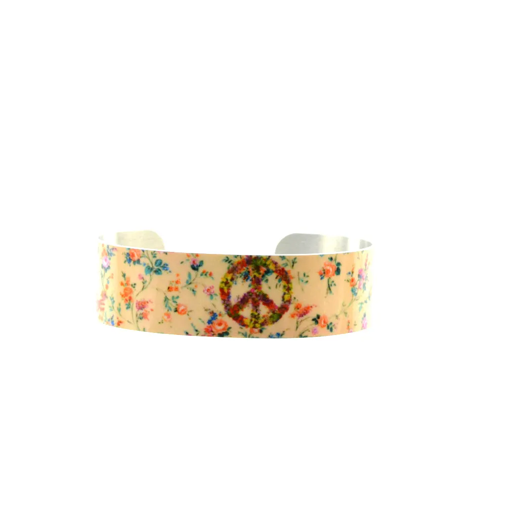 Walter Knabe Wide  Cuff Bracelet Floral Peace