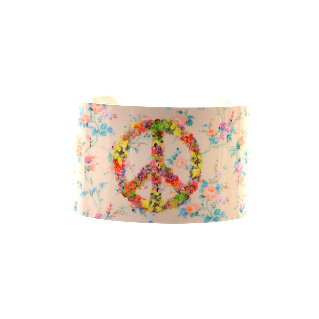 Walter Knabe Wide  Cuff Bracelet Floral Peace